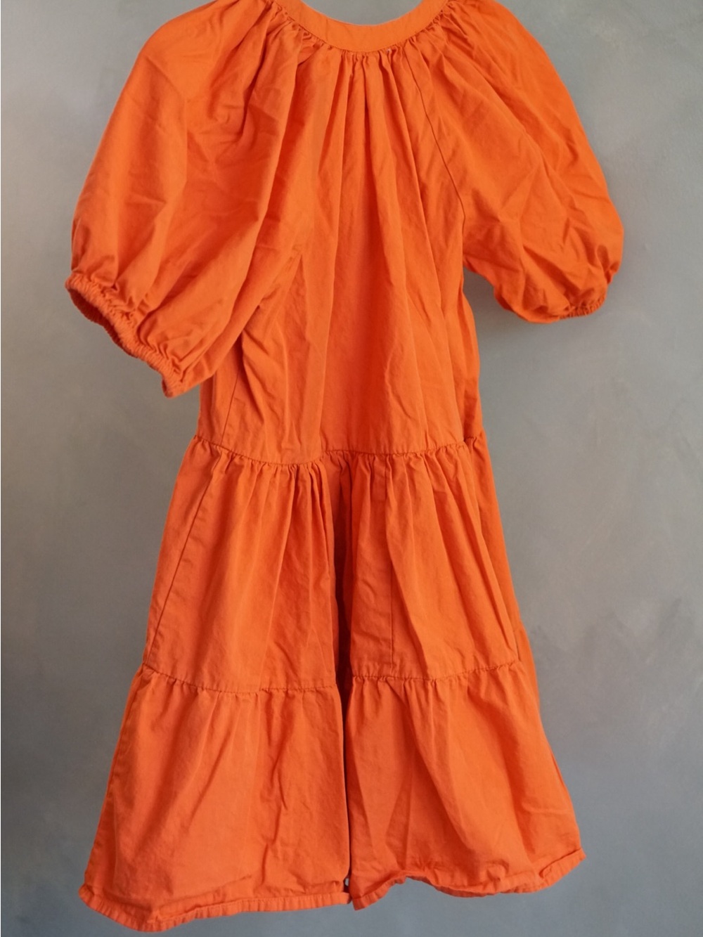 Japna Orange Puff Sleeve Mini Dress - Picture 5 of 6